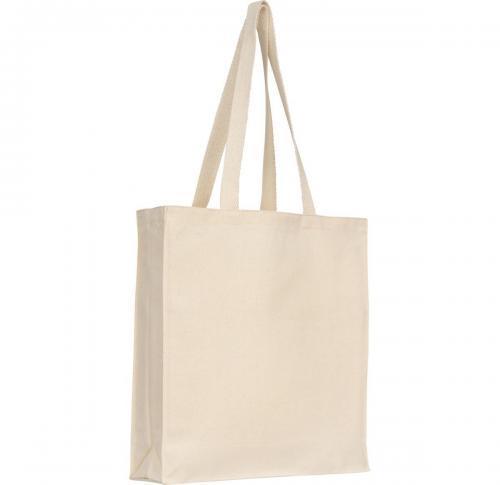Promotional Canvas Shopping Bags -  8oz Cotton Tote Natural Gussetted