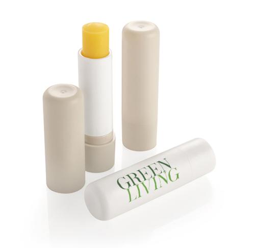 Lip Balm Sticks Printed Logo Sand Recycled Frosted Container & Cap, 4.8g
