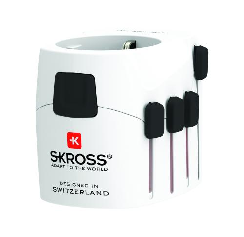 Promotional SKROSS 3 Pole World Travel Adapters White