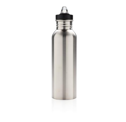 Printed Deluxe Stainless Steel Metal Activity Sports Bottle - Silver