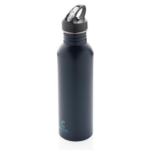 Branded Deluxe Stainless Steel Activity Bottle 710ml - Blue