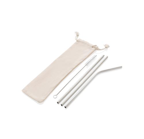 Branded Metal Straws Reusable Straws Stainless Steel  3 Pcs Straw Set
