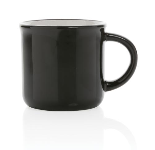 Branded Black Vintage Ceramic Mugs Dishwasher Safe