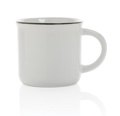White Vintage Ceramic Mugs Custom Logo
