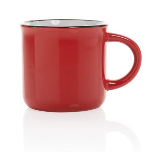 Custom Printed Red Vintage Ceramic Mugs