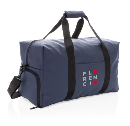 Promotional Weekend Duffle Sports Bags Smooth PU - Navy Blue