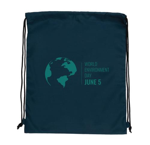 Printed Promotional Eco Drawstring Bags Impact AWARE™ RPET 190T Navy
