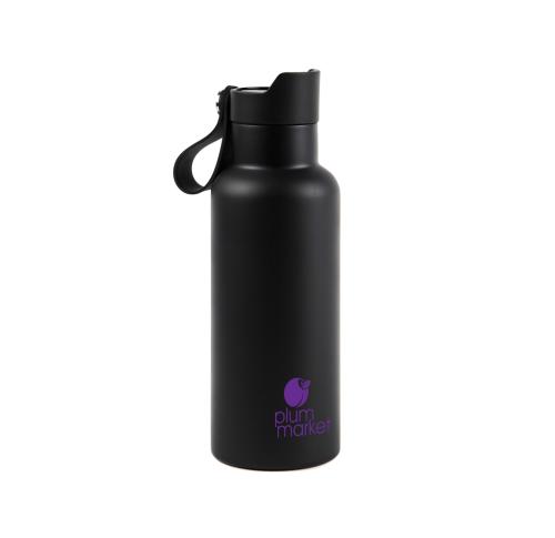 Branded Stainless Steel Metal Thermo Bottle 500ml VINGA Balti Black