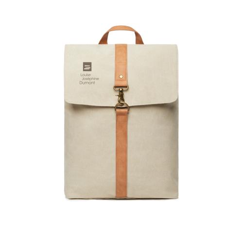 Luxury Logo Printed Canvas Backpacks VINGA Bosler Cream