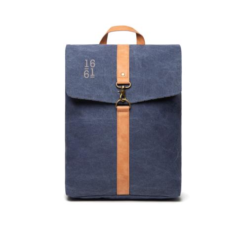 Promotional Printed Canvas Backpacks Navy Blue VINGA Bosler 