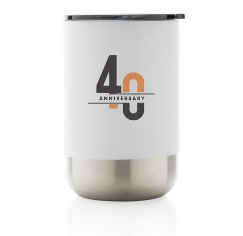 Branded Recycled Stainless Steel Insulated Tumbler 360ml White 