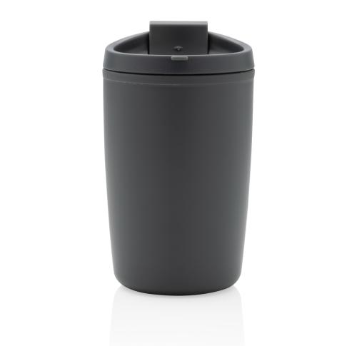 Custom Recycled PP Tumbler With Flip Lid  Anthracite