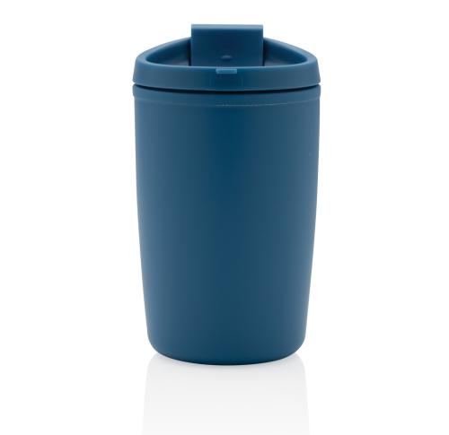 Branded Recycled PP Coffee Tumbler With Flip Lid Blue