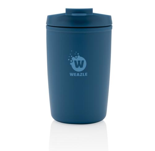 Branded Recycled PP Coffee Tumbler With Flip Lid Blue