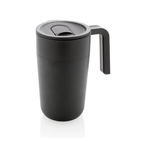 GRS Recycled PP And Stainless Steel Coffee  Mug With Handle Black