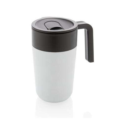 GRS Recycled PP And Stainless Steel Coffee Mug With Handle White