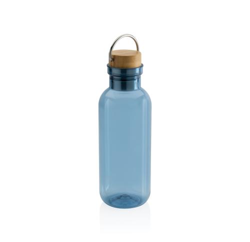 Printed Recycled GRS Eco Blue Sea Bottles With Bamboo Lid And Handle