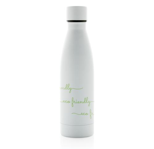 Custom Certified RCS Recycled Stainless Steel Solid Vacuum Bottle - White