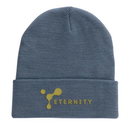 Eco Embroidered Polylana® Beanies - Blue Impact AWARE™ 