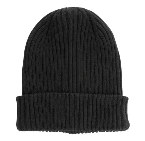Eco Branded Double Knitted Beanie Impact AWARE™  Polylana® Black