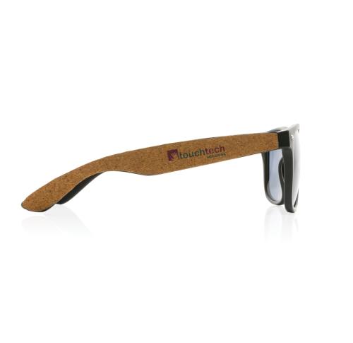 Branded Eco GRS Recycled PC Plastic Sunglasses With Cork