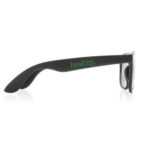 Branded Eco GRS Recycled PP Plastic Sunglasses - Black