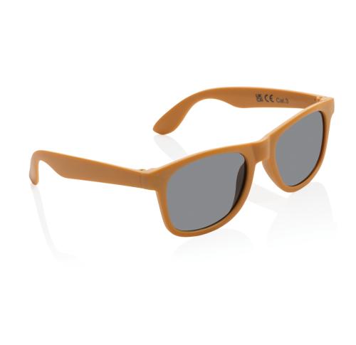 Printed GRS Recycled PP Plastic Sunglasses - Brown