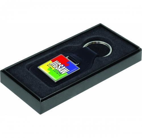 Promotiona Emperor Square Leather Keyrings  With Black Gift Box 