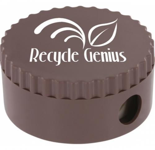 Recycled Pencil Sharpener (Brown) (Line Colour Print)