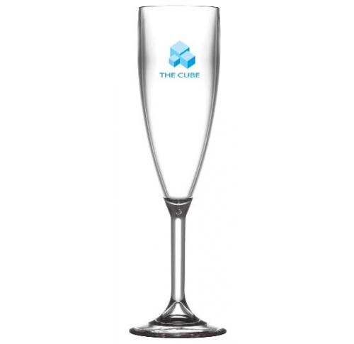 Polycarbonate Premium Champagne Flute Glasses Printed With  Your Logo