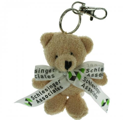 Personalised 10cm Toby Teddy Bear Keyring With Bow