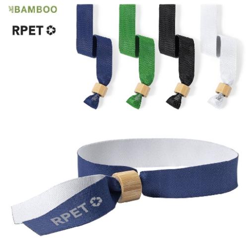 Printed Eco RPET Events Bracelets Festival Wristbands  Bamboo Adjuster Broch