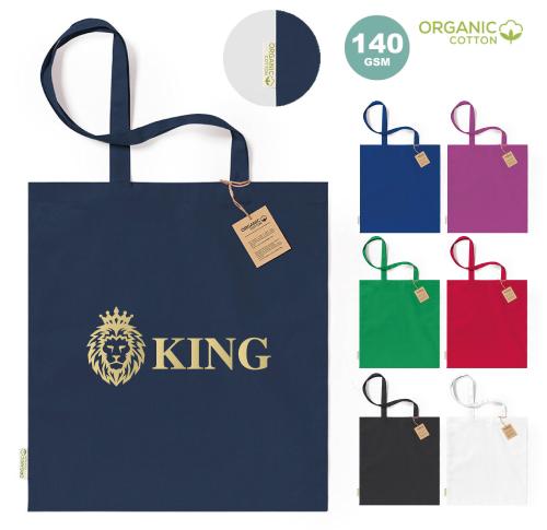 Printed Tote Bags - 100% Coloured Cotton GOTS Certified Bag 