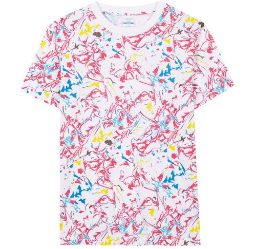 Adult T-Shirt Printed With Colourful Patter 100% Cotton