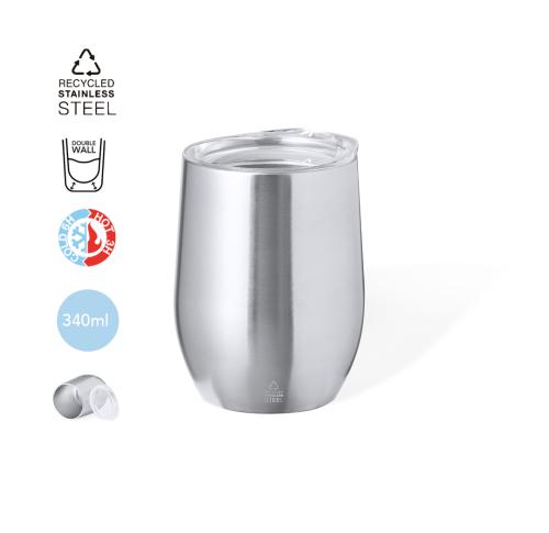 Branded Eco Stainless Steel Insulated Coffee Tumblers 340ml Transparent  Lid