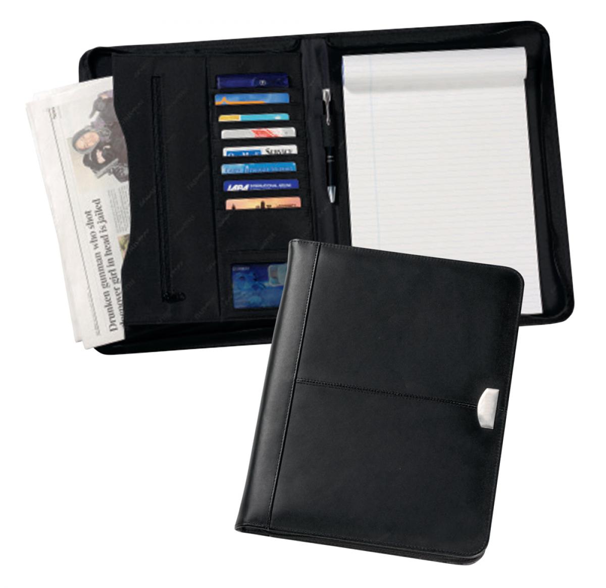 Printed Regal A4 Zipped Leather Conference Folders