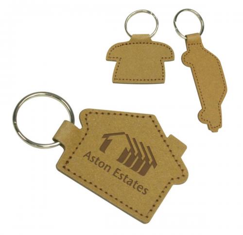 Eco Shaped Natural Leather Key Ring