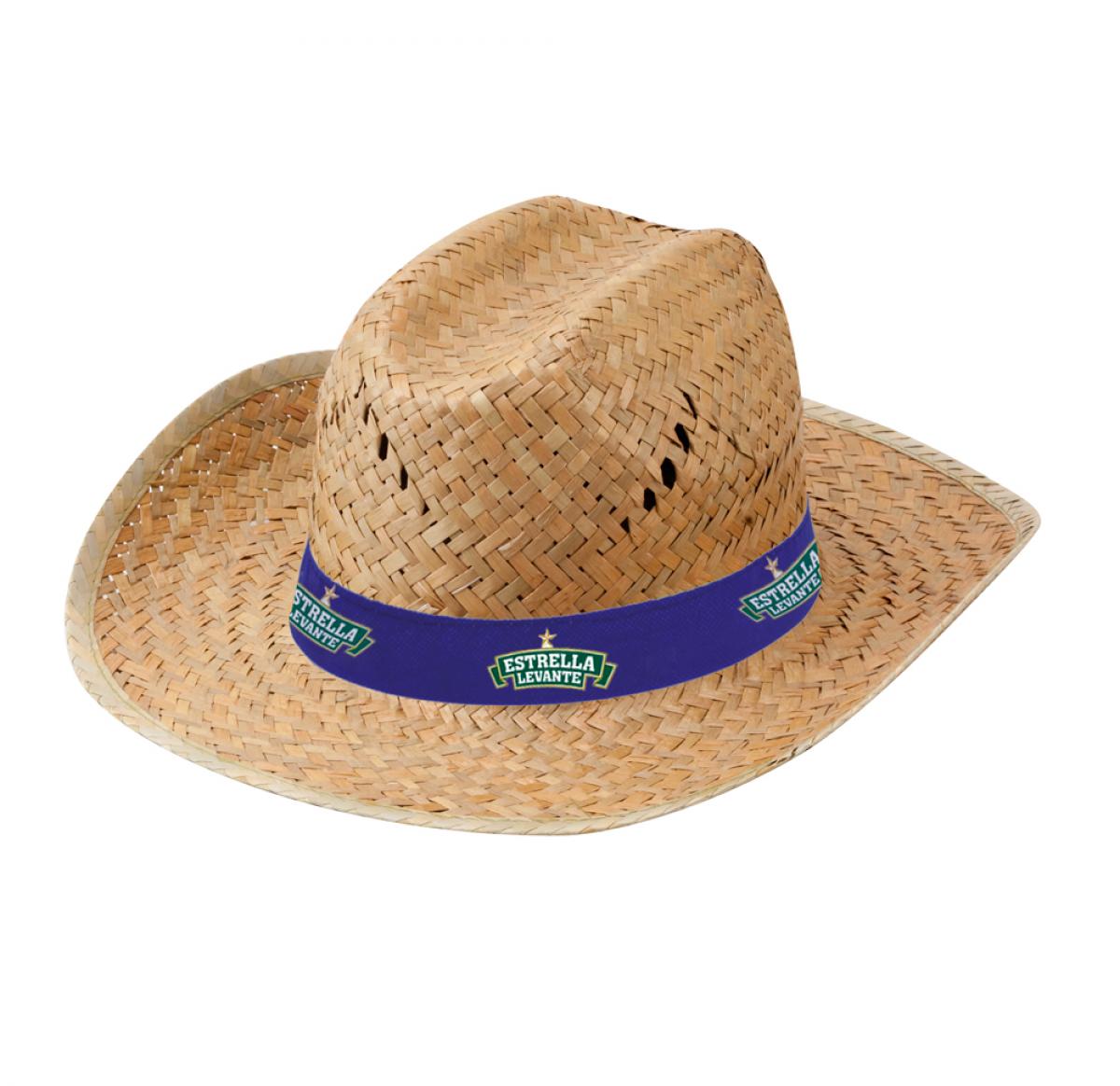 Branded Straw Sun Hats With Coloured Band