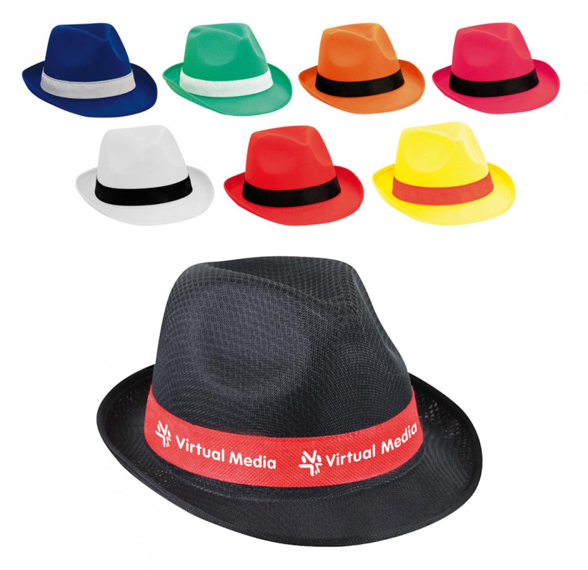 Printed Trilby Hat Printed Coloured Band Braz