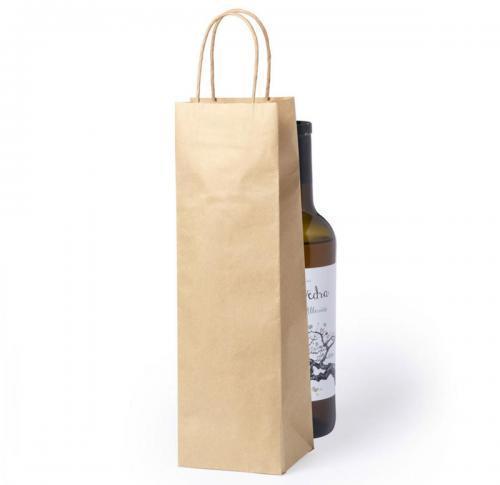Custom Printed Recycled Brown Paper Wine Bags