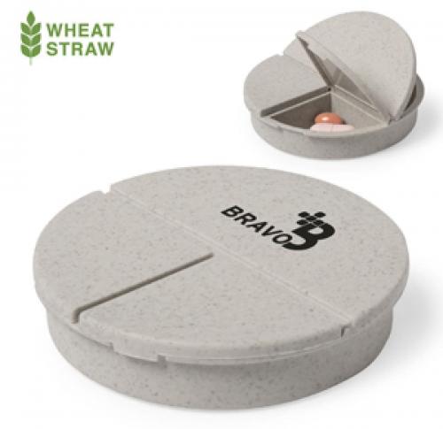 Promotional Eco Bamboo Fibre Pill Boxes 3 Storage Compartments