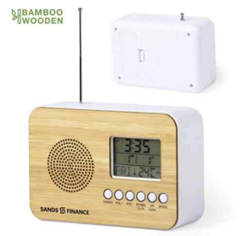 Bamboo Radio Alarm Clock Battery Powered