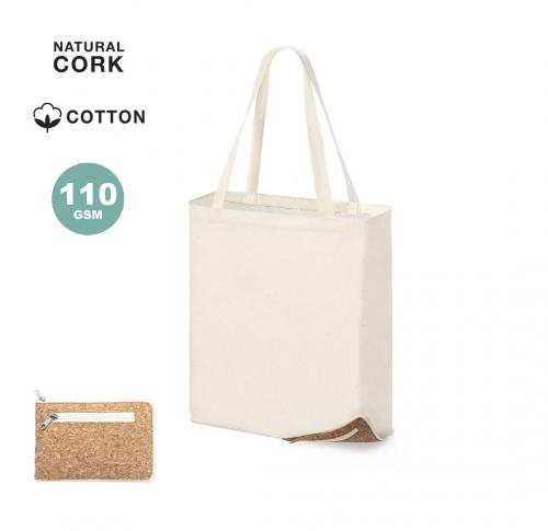 Foldable Shopping Tote Bag 100% Cotton & Cork