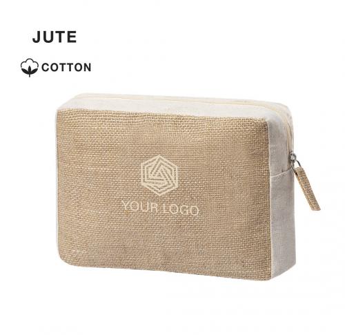 Custom Eco Zipped Jute & Cotton Eco Makeup Cosmetics Bags 