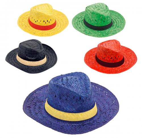Promotional Printed Coloured Straw Cowboy Hats