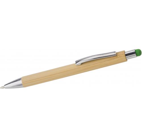 Printed Touch Screen Bamboo And Plastic Ballpen