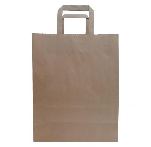 Printed Budget Paper Carrier Bags, Flat Handles - 250 X 110 X 320 Mm