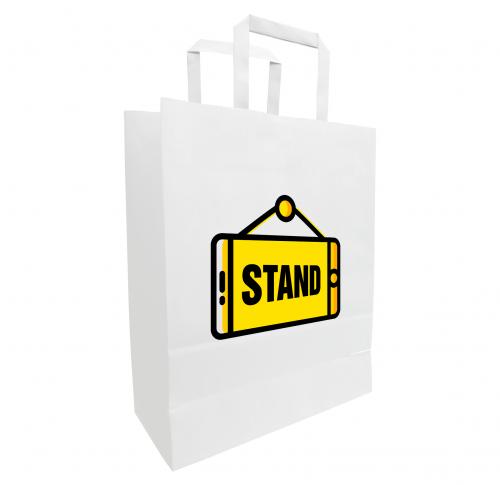Promotional Printed Carrier Bags, Flat Handles - 250 X 150 X 320 Mm