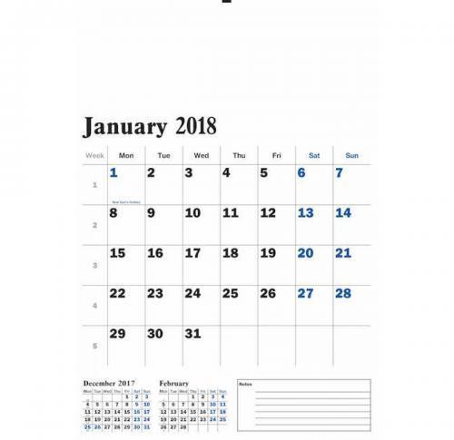 Jotta Box Blue & Black Wall Calendar 2025