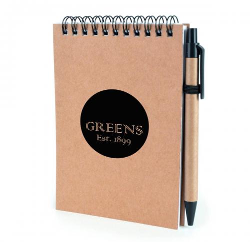 A6 Recycled Notebook Spiral Bound Matching Recycled Pen